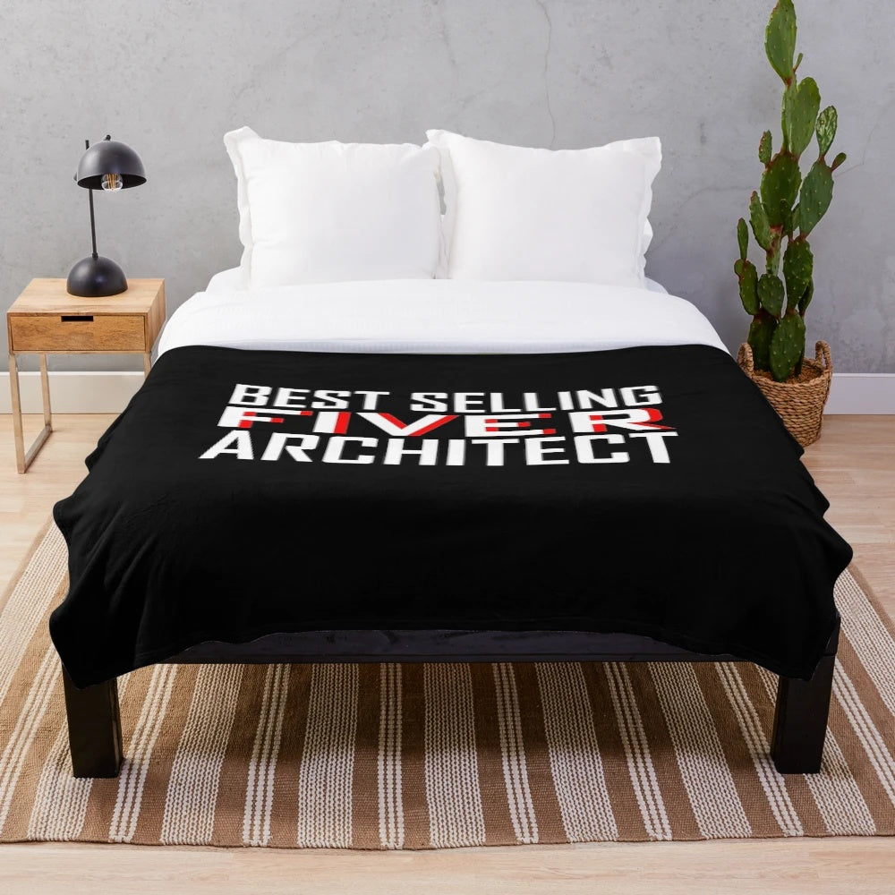Architect-inspired plush blanket in a neutral color palette
