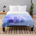 Soft and cuddly plush arctic fox blanket