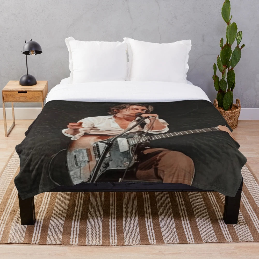 Arctic Monkeys fan plush blanket featuring lead singer Alex Turner