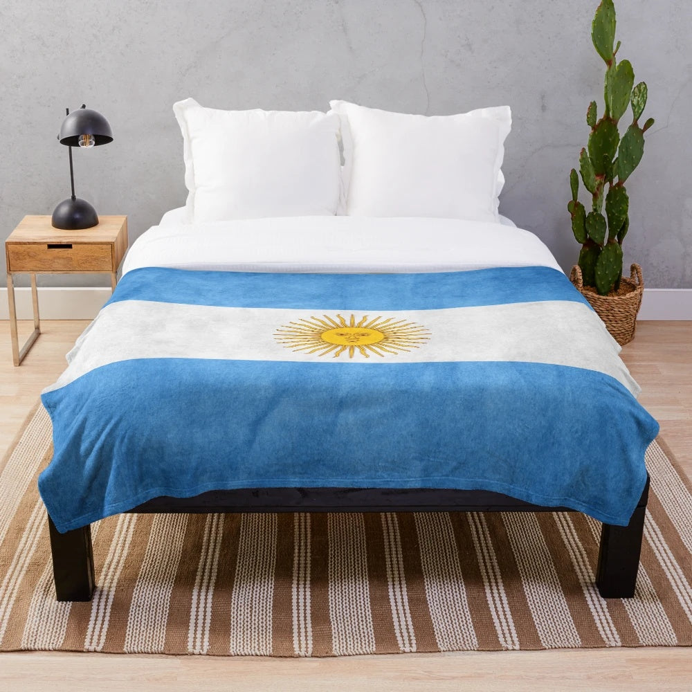 Argentinian flag plush blanket with the national flag of Argentina design