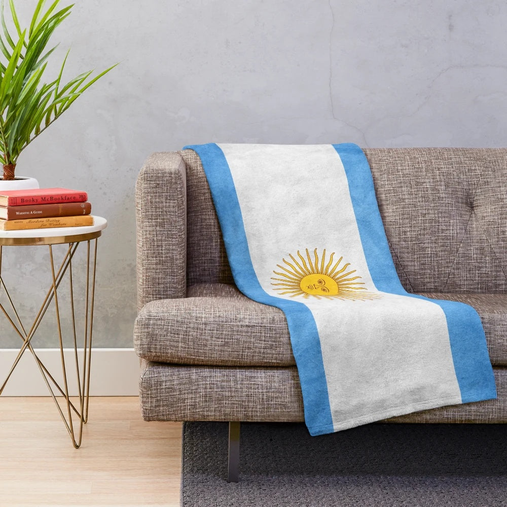Argentinian flag plush blanket with the national flag of Argentina design