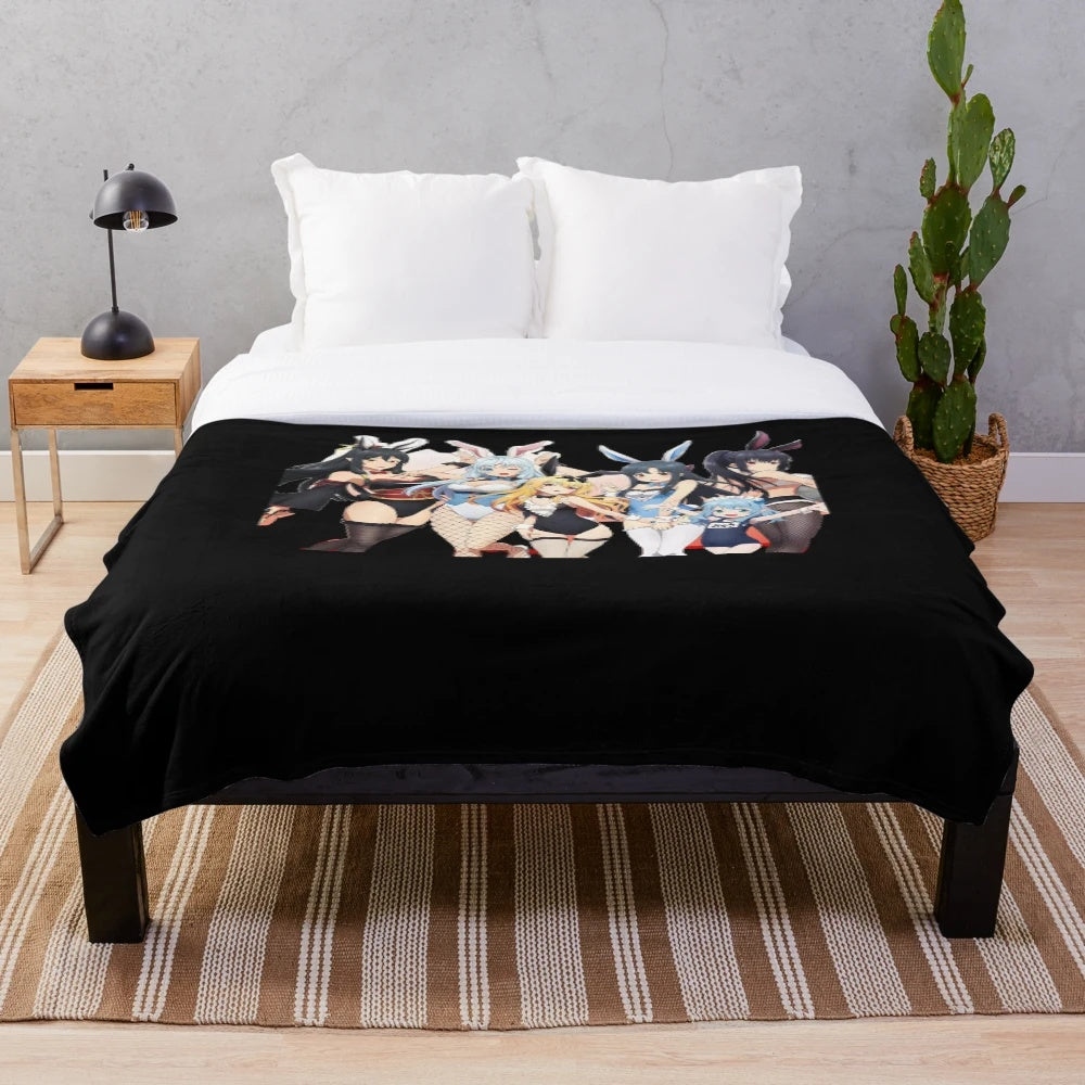 Arifureta-inspired plush blanket with Yue, Hajime, and other characters