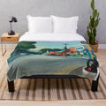 Plush blanket featuring Edward Hopper's famous "Gas Station" painting