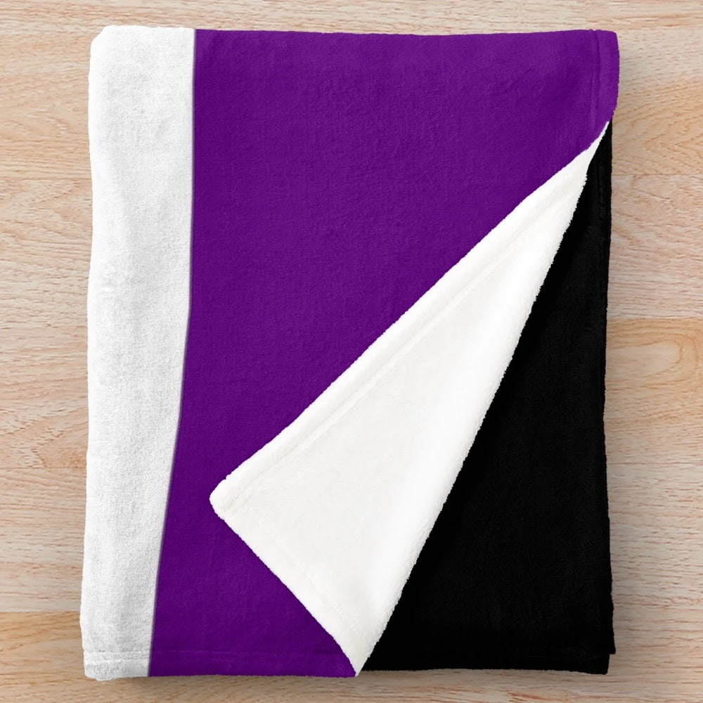 Plush blanket with seamless repeating asexual pride flag pattern