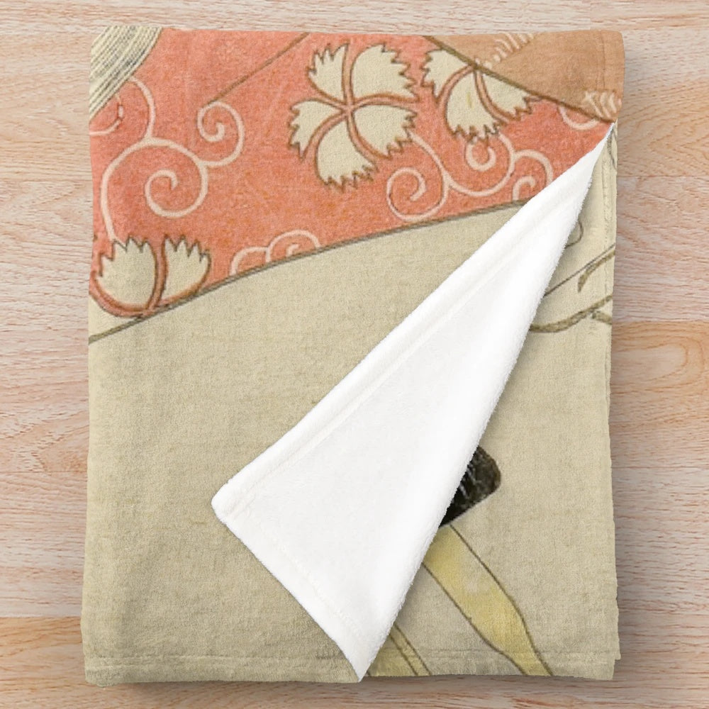 Soft and stylish plush blanket featuring an ukiyo-e inspired Japanese art design