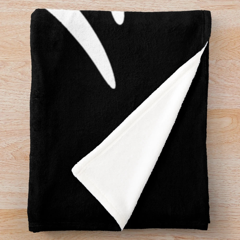 Plush blanket featuring abstract Chinese love characters in black and white