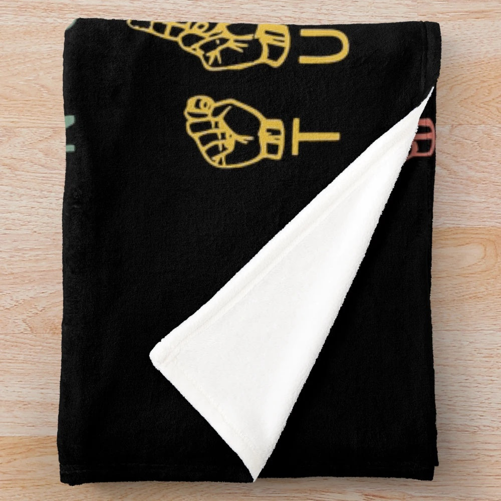 Cozy ASL American Sign Language Plush Blanket