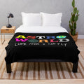Astroworld-inspired plush blanket with "Look Mum I Can Fly" design