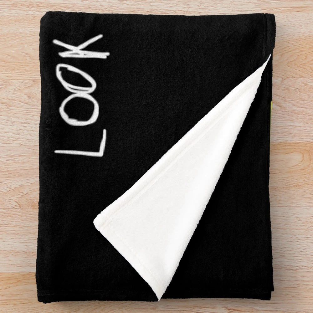 Astroworld-inspired plush blanket with "Look Mum I Can Fly" design