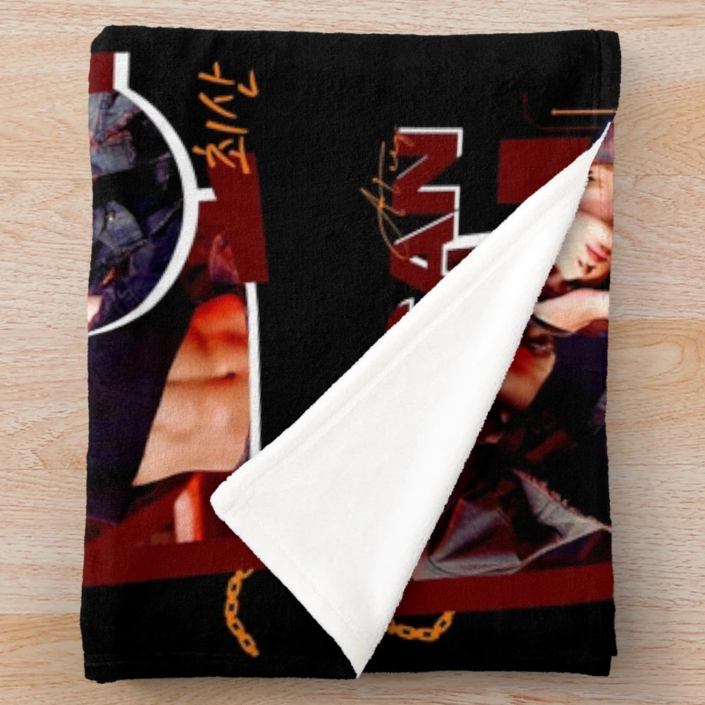 ATEEZ Fireworks Plush Blanket with the group members