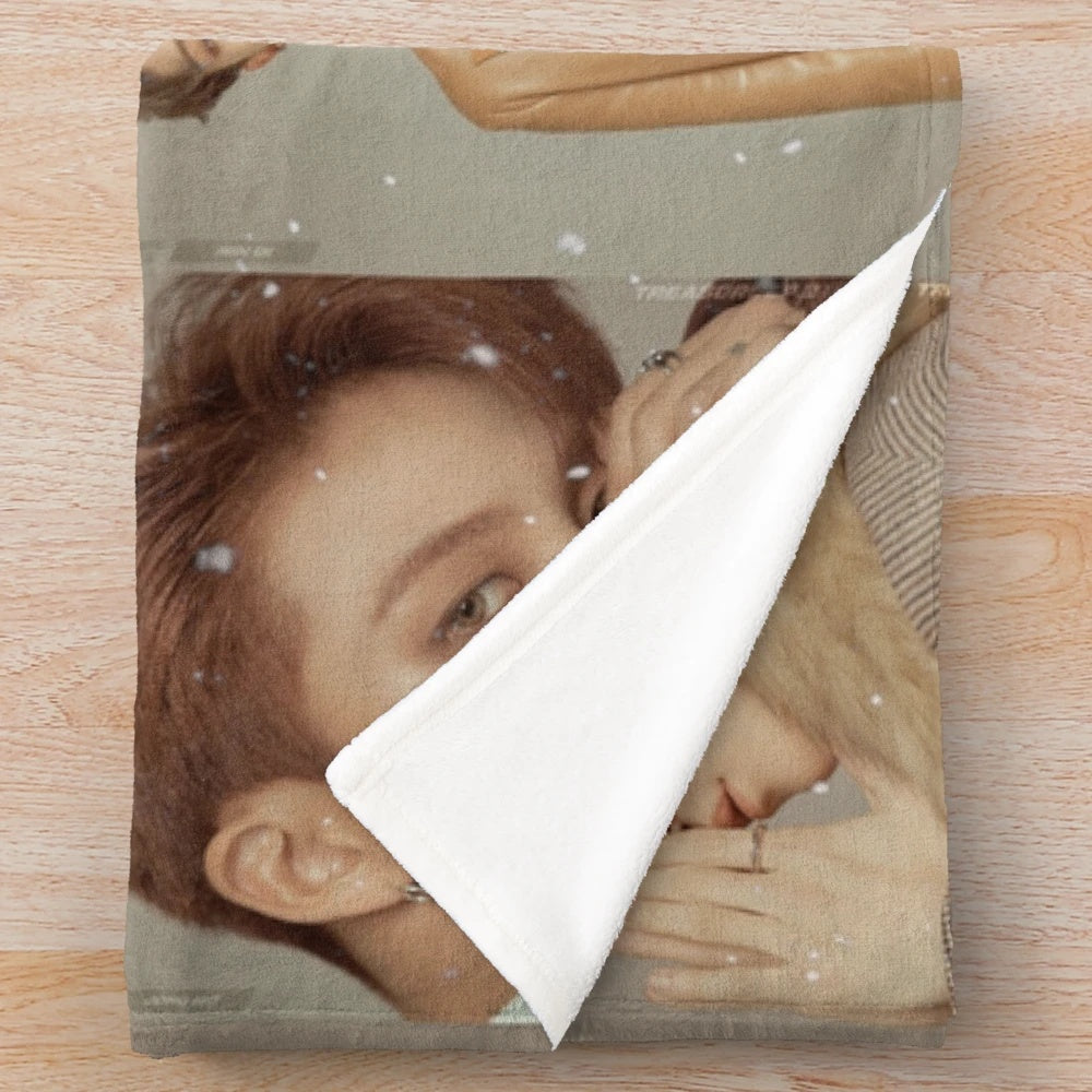 ATEEZ-inspired plush blanket featuring the 8 members of the K-pop group