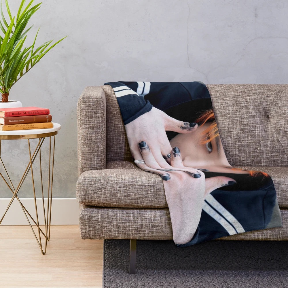 ATEEZ-inspired plush blanket featuring members Mingi and Halazia