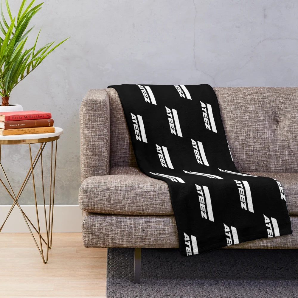 Soft and comfortable ATEEZ plush blanket featuring the members