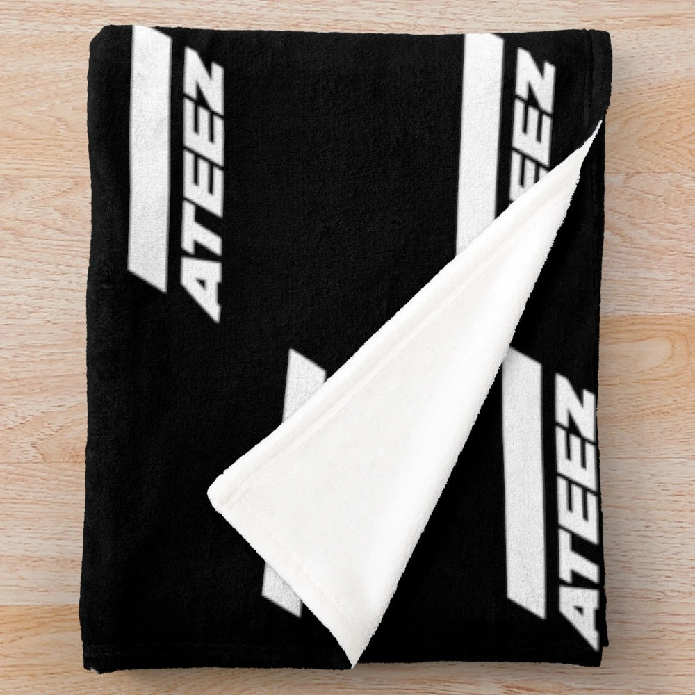 Soft and comfortable ATEEZ plush blanket featuring the members