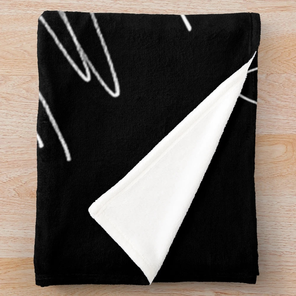 ATEEZ plush blanket with logo and autographs