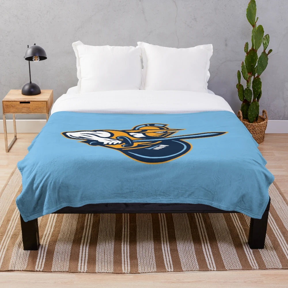 Atlanta Gladiators plush blanket with team logo and hockey design