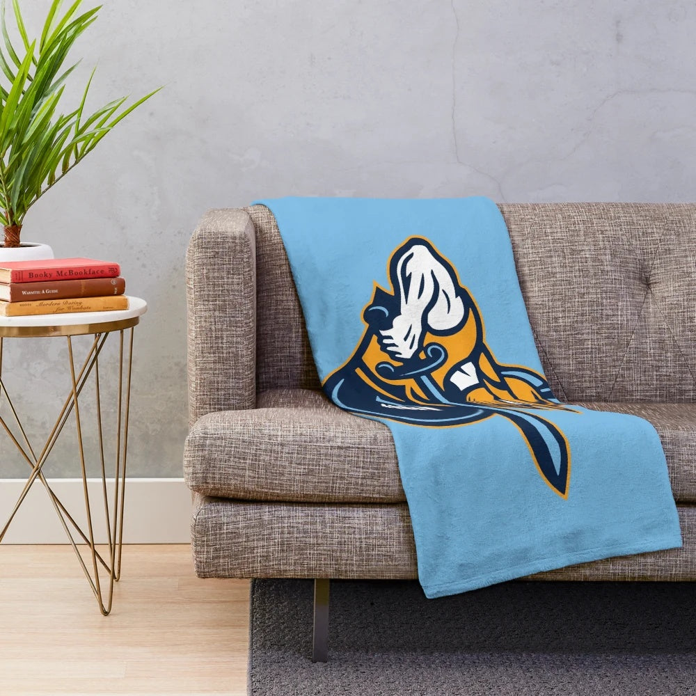 Atlanta Gladiators plush blanket with team logo and hockey design