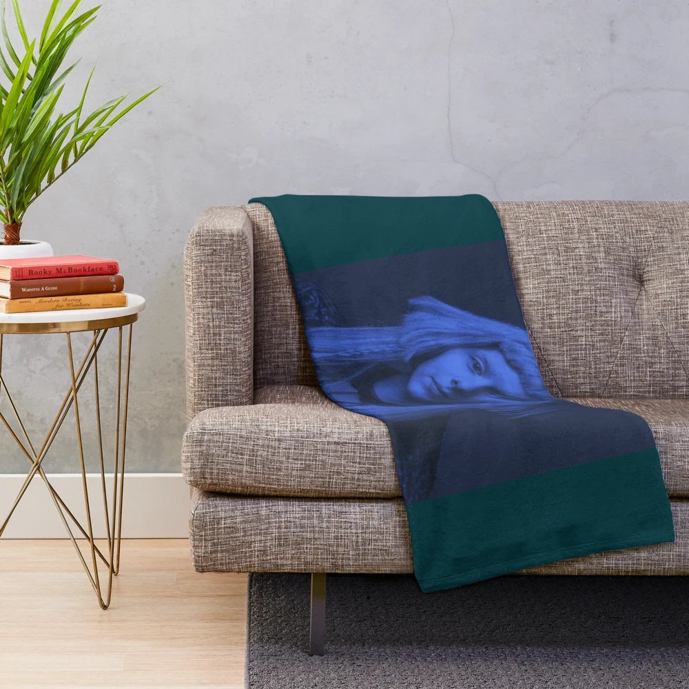Soft and plush blanket featuring the image of Norwegian artist Aurora Aksnes
