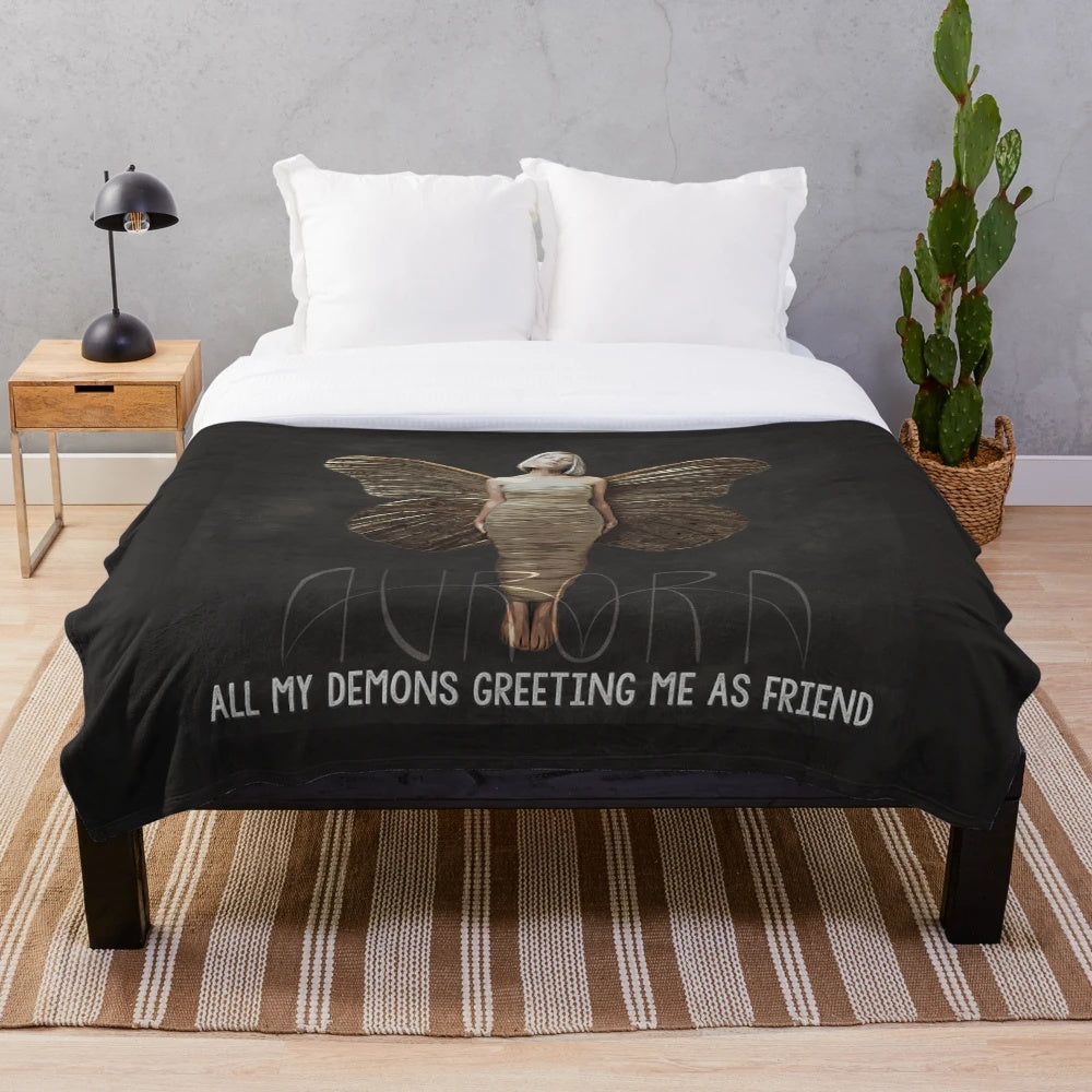 Soft and plush blanket featuring the artwork and music of artist Aurora Aksnes