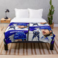 Auston Matthews plush blanket with Toronto Maple Leafs logo