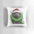 Soft, plush Christmas wombat pillow featuring original artwork by Australian artist Tracey Mackie