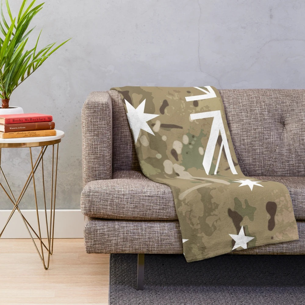 Australian-inspired camouflage plush blanket