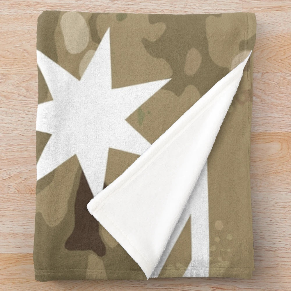 Australian-inspired camouflage plush blanket