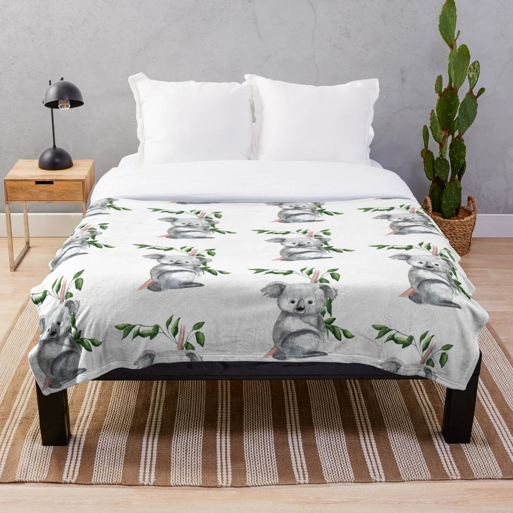 Australian native koala bear plush blanket