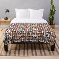 Australian shepherd dog pattern on a soft, plush blanket