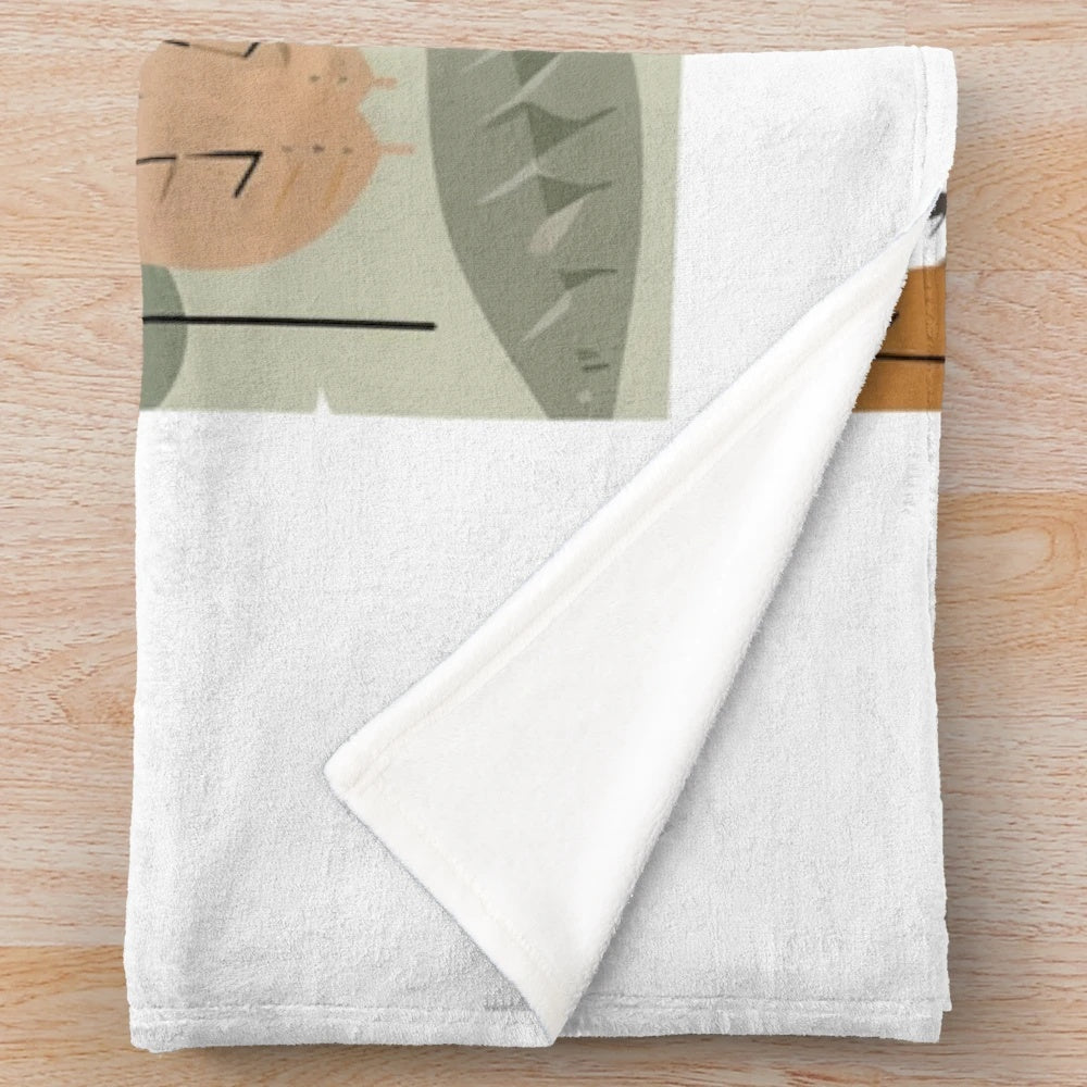 Plush blanket featuring a cute raccoon and autumn foliage design