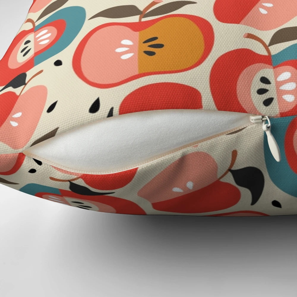 Cozy autumn apple pillow with a vintage-inspired design, perfect for home decor.