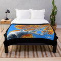 Soft and plush autumn birch-patterned blanket for cozy home decor