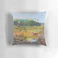 Autumn Equinox Pillow with Enchanting Fox Artwork by Artist Jo Grundy