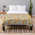 Soft and plush autumn foliage patterned blanket