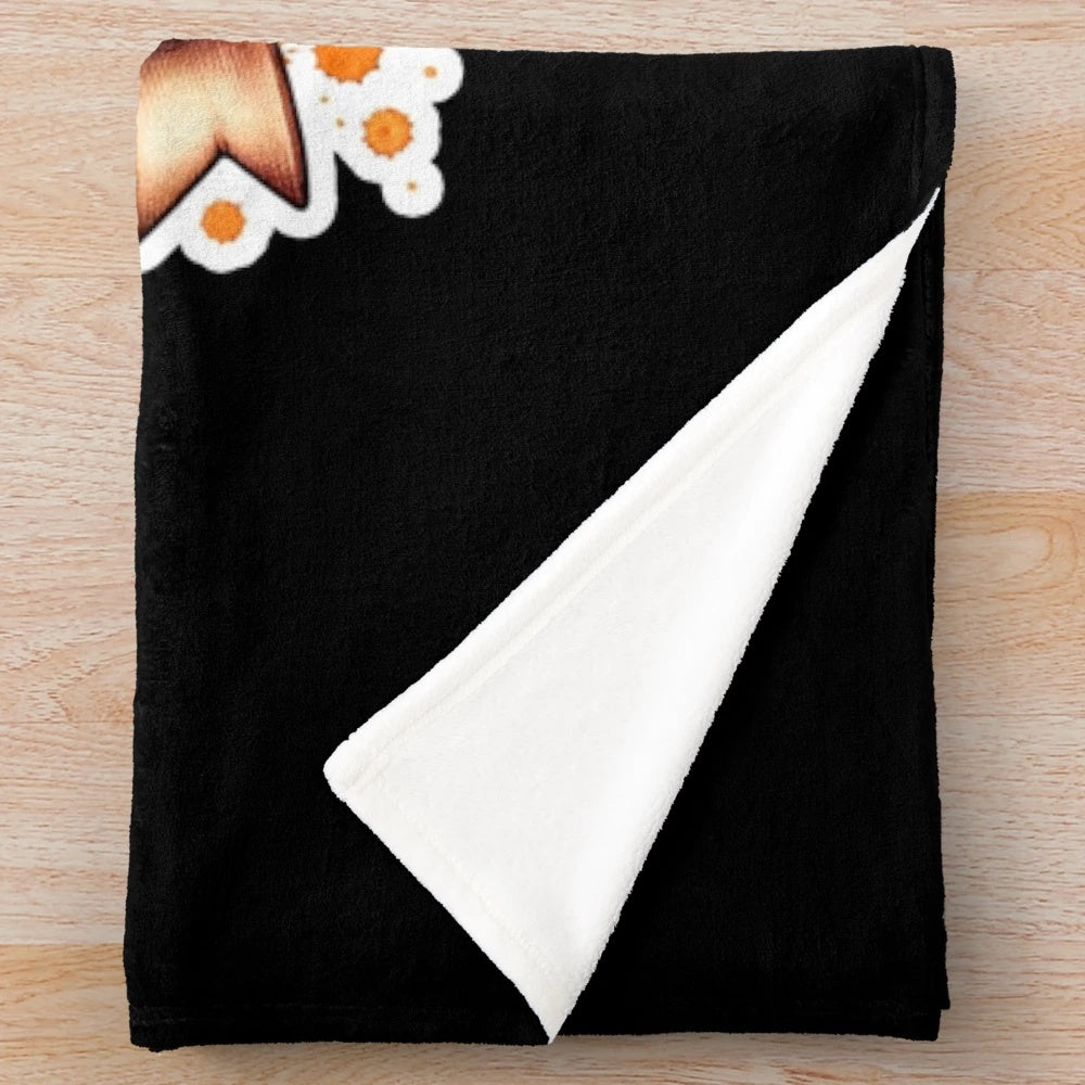 Plush blanket with a playful watercolor pumpkin design, perfect for autumn