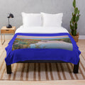 Plush blanket featuring autumn scenery in New Mexico along the Rio Grande