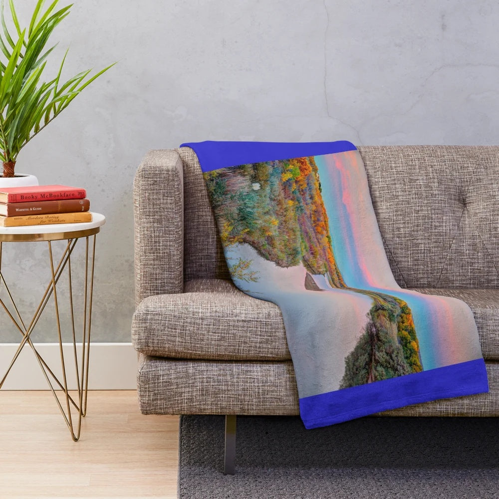 Plush blanket featuring autumn scenery in New Mexico along the Rio Grande