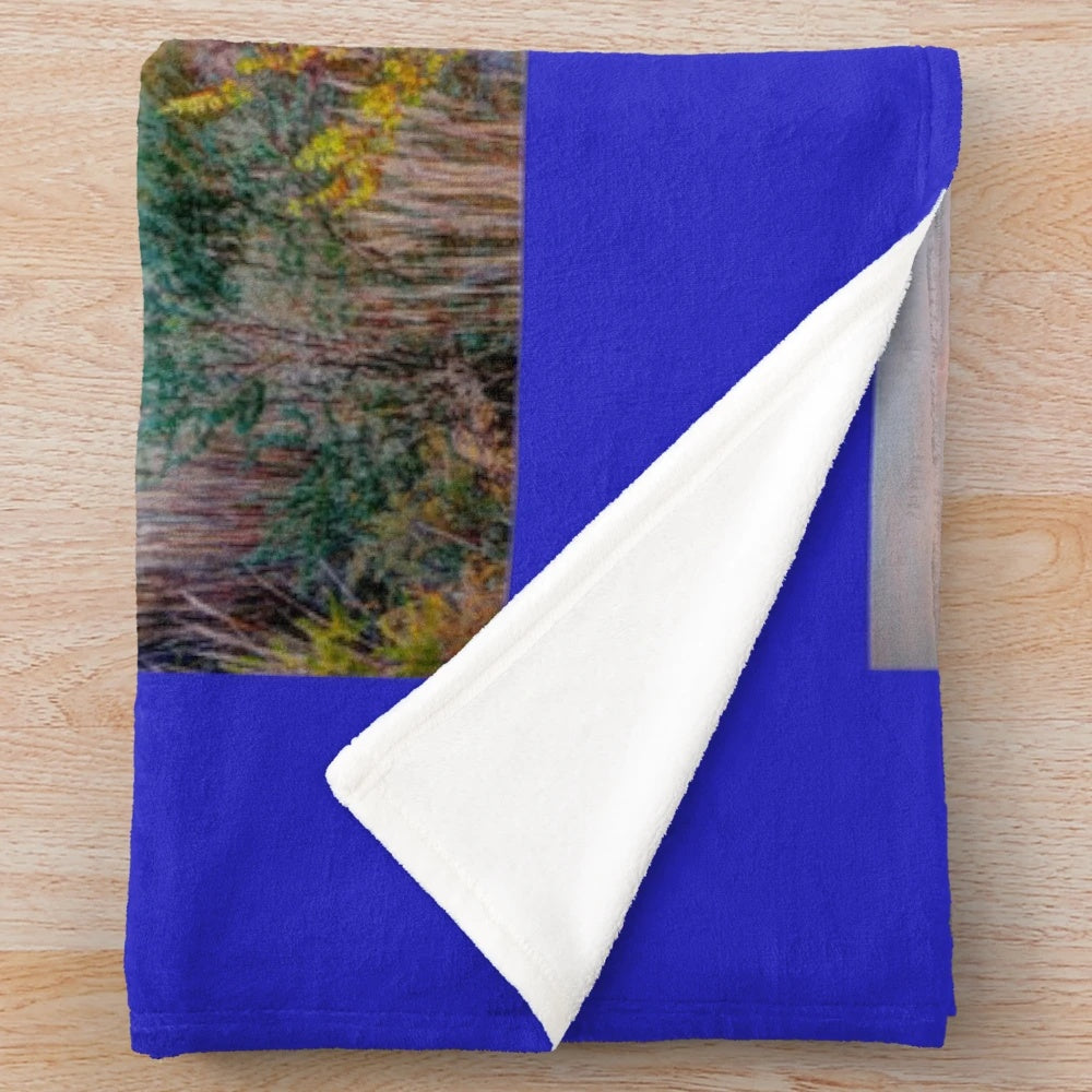 Plush blanket featuring autumn scenery in New Mexico along the Rio Grande