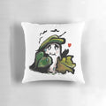 Soft, plush black and white leaf-shaped pillow for relaxation and home decoration