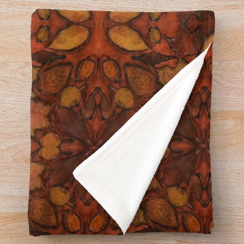 Autumn leaves pattern plush blanket