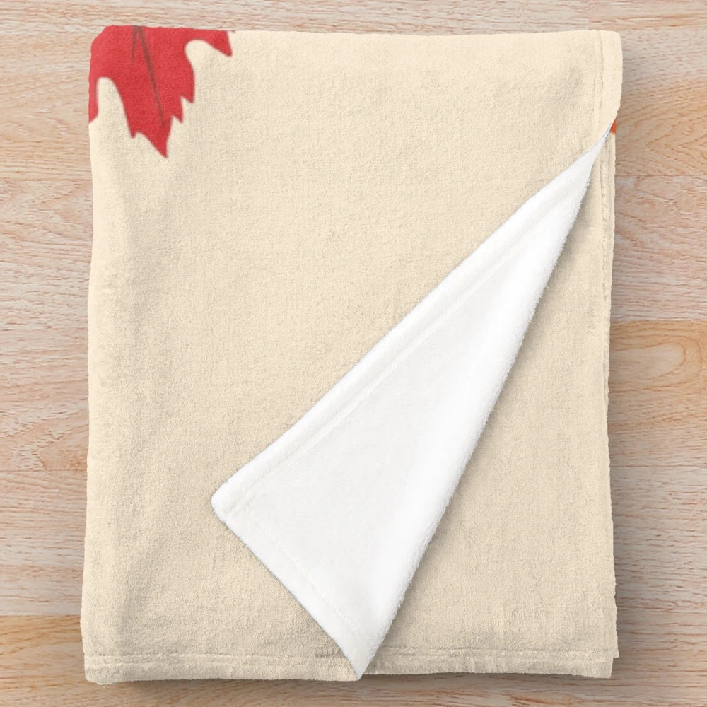 Autumn leaves pattern plush blanket for cozy fall home decor