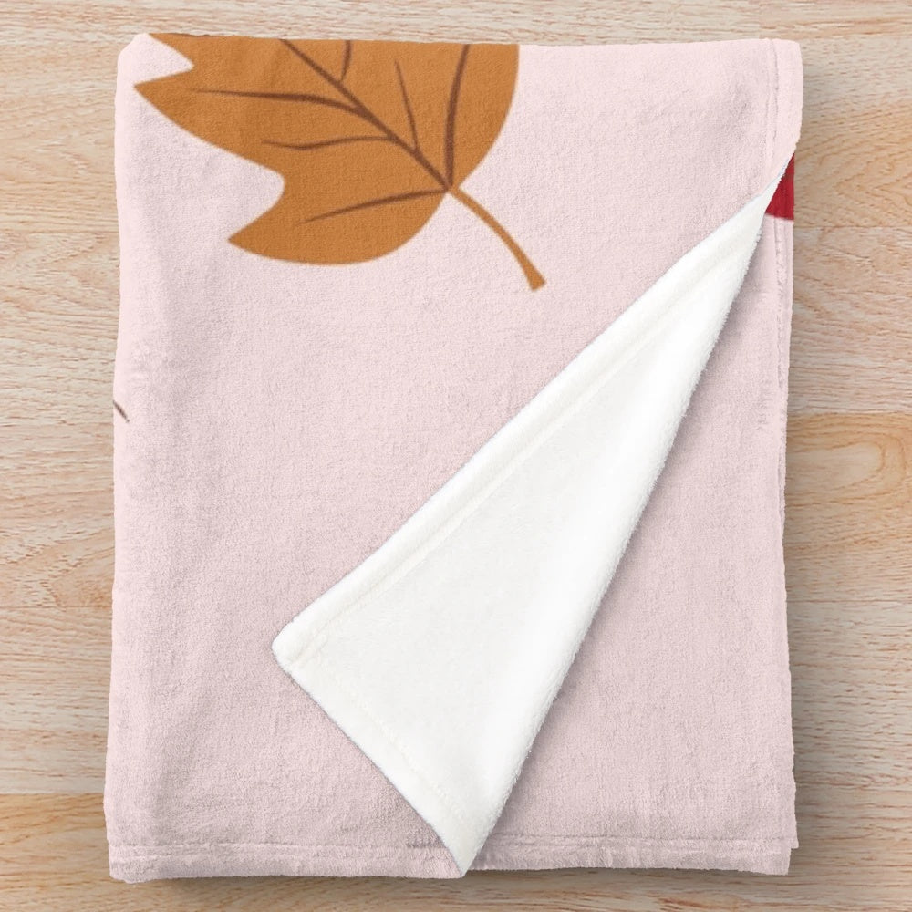 Colorful autumn leaves design plush blanket