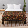 Autumn leaves plush blanket with a warm, nature-inspired pattern