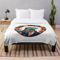 Cozy plush blanket featuring a cute lizard design in autumn colors
