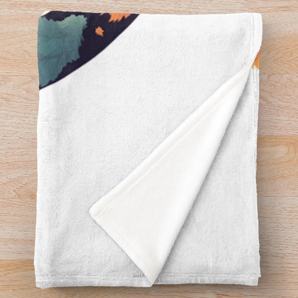 Cozy plush blanket featuring a cute lizard design in autumn colors