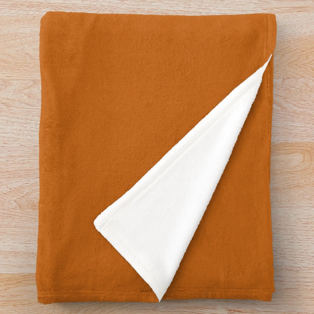 Maple brown plush blanket with an abstract, minimal autumn design