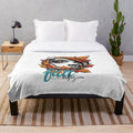 Cozy autumn nature plush blanket with minimalist fall-inspired art design