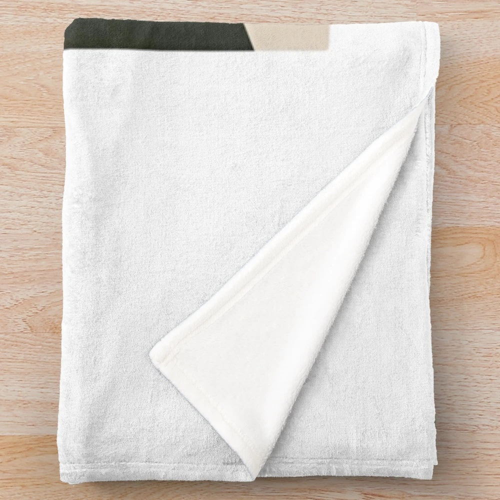 Autumn nature inspired plush blanket with minimalist floral pattern