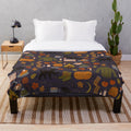Cozy plush blanket with autumn and spooky season design