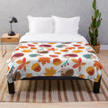 Autumn pattern plush blanket with nature and forest design